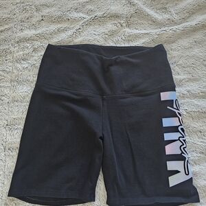 PINK Victoria's Secret Black Bike Shorts with Multicolor Logo